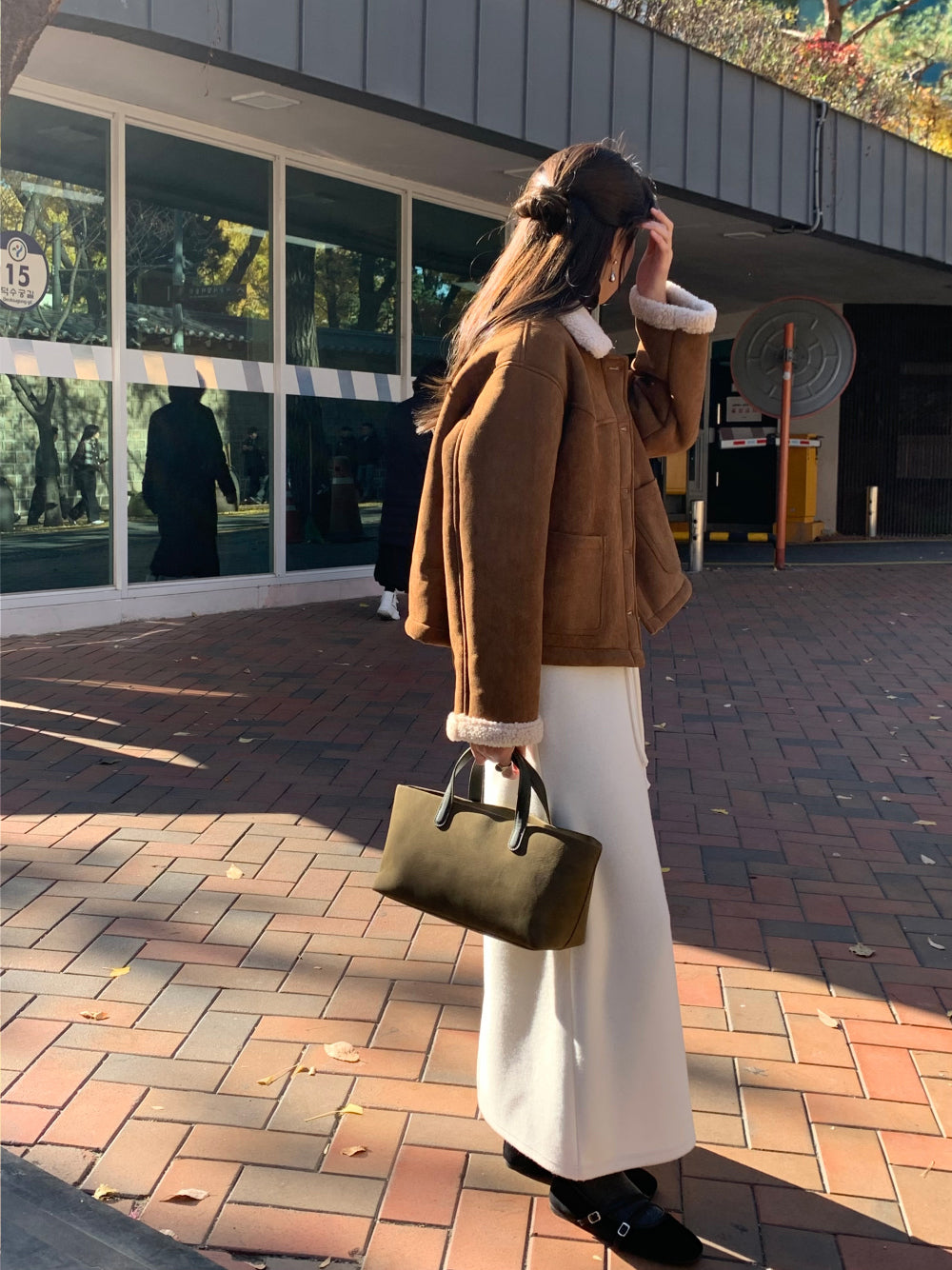 wool maxi skirt-3col