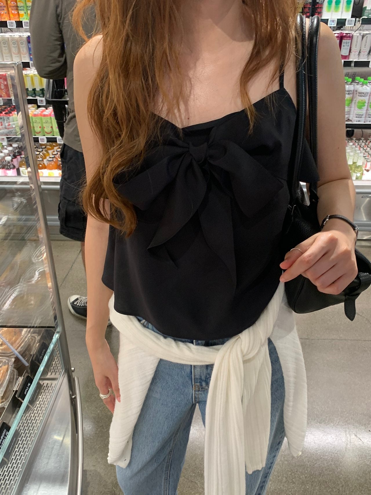 Seline ribbon sleeveless blouse-2col