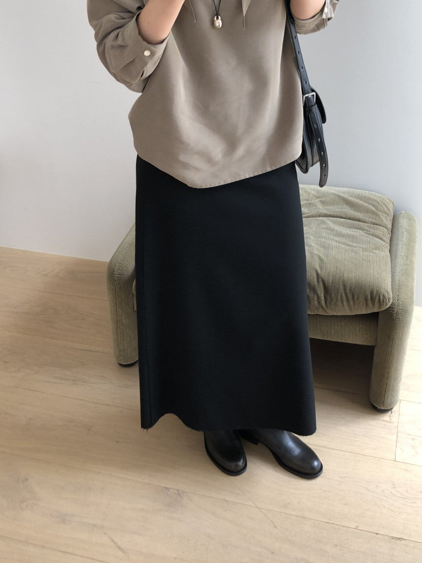 Mone wool flare skirt-2col