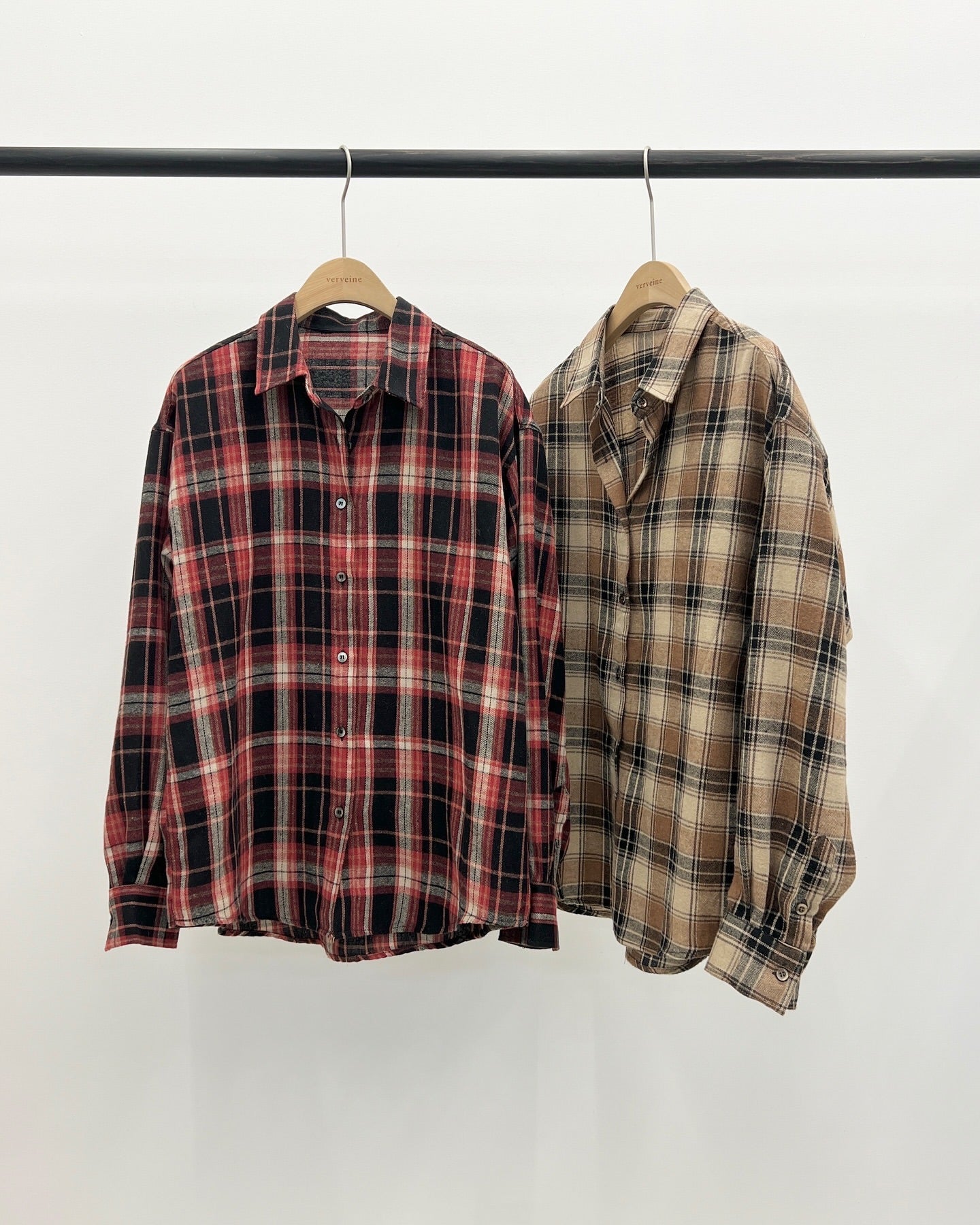 Deven tatan check shirt-2col