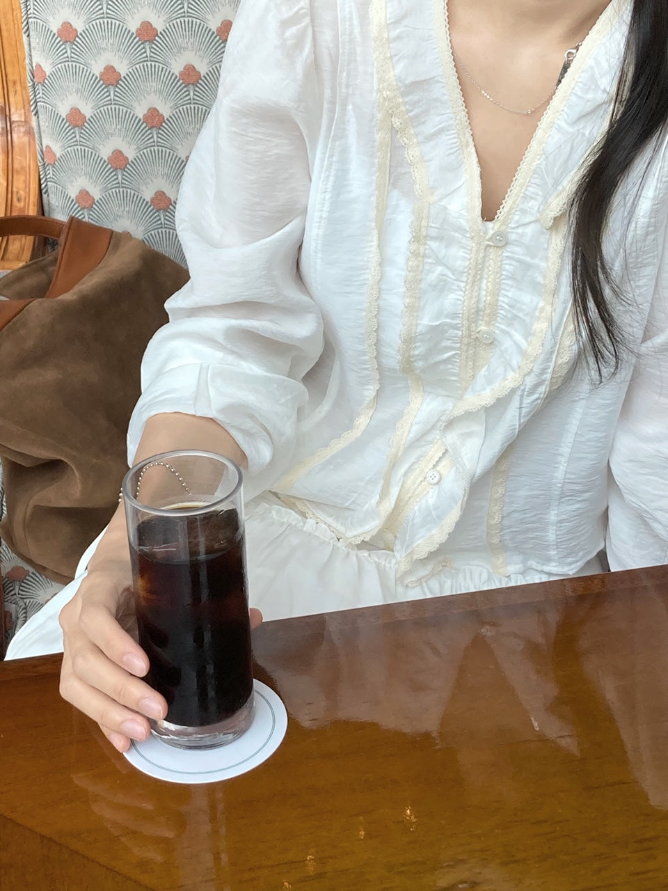 noil lace blouse-2col
