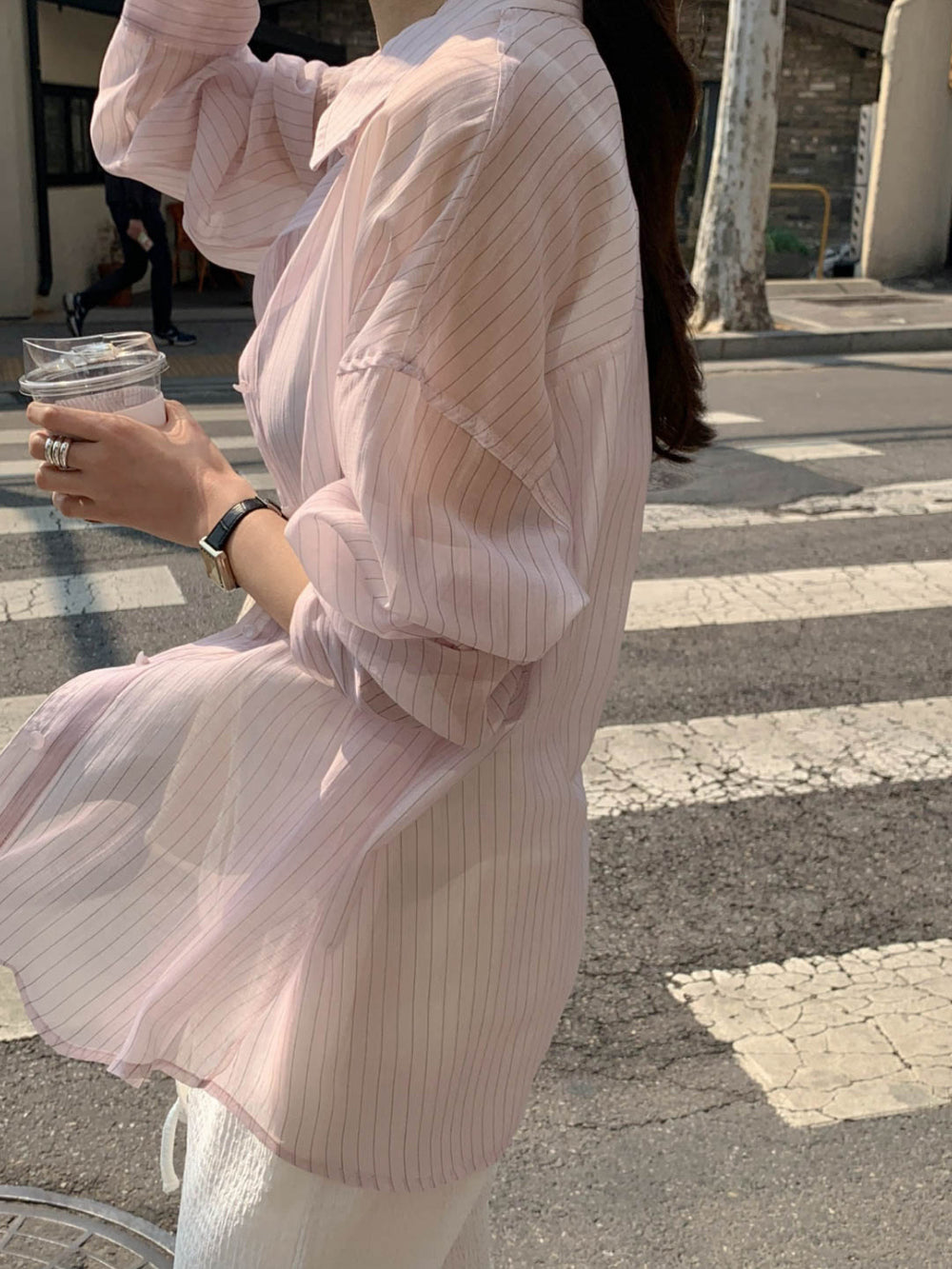 Tencel stripe shirt-3col