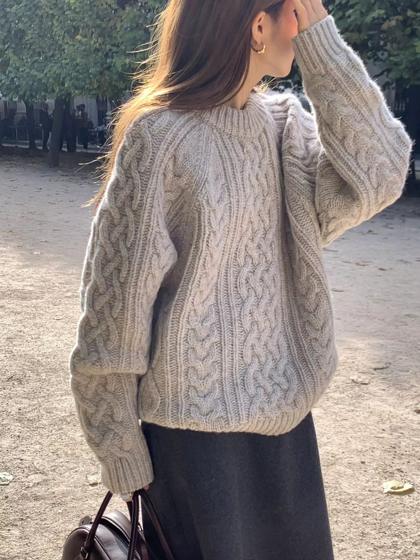 Ounce margo wool cable knit-2col