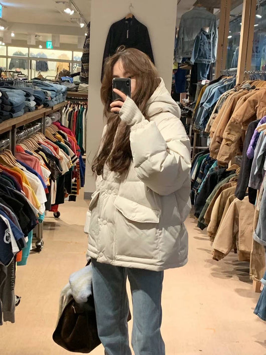 Ounce pocket hood duck down jumper-2col