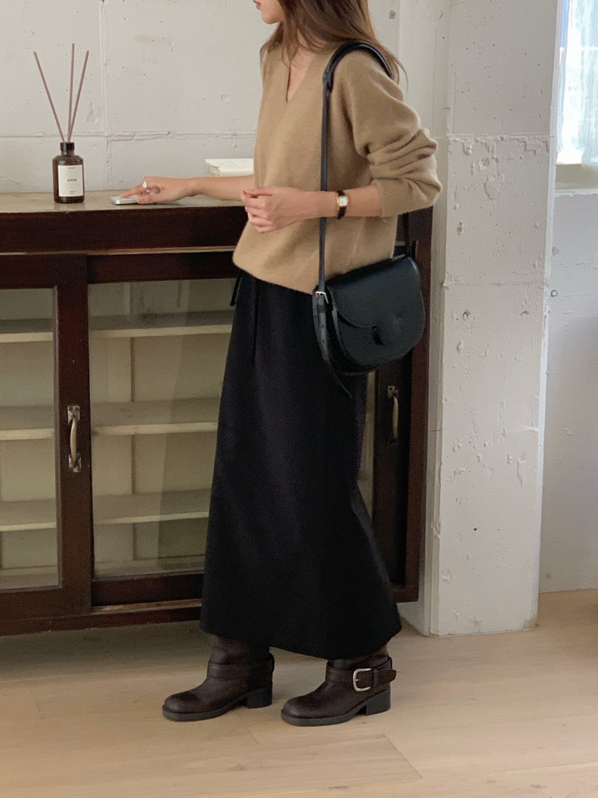 Ove string long skirt-2col