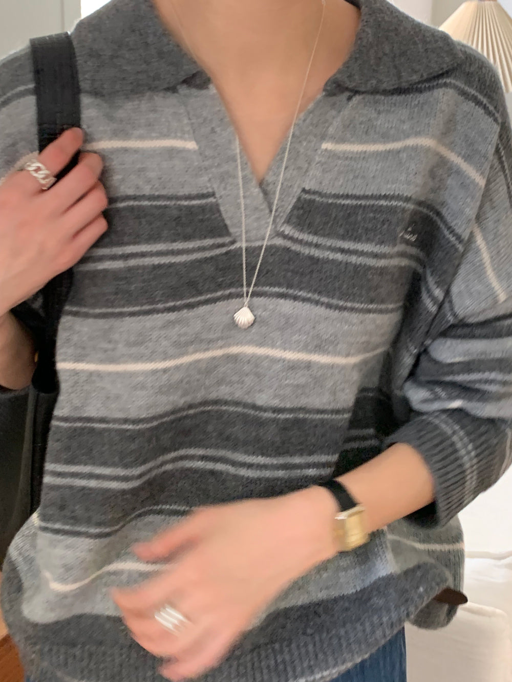 Swan s.t collar knit-2col