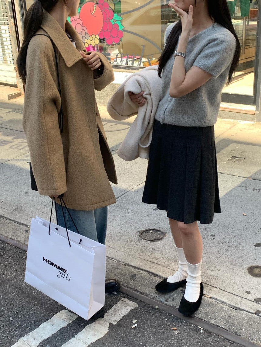 Carry half baby alpaca coat-3col