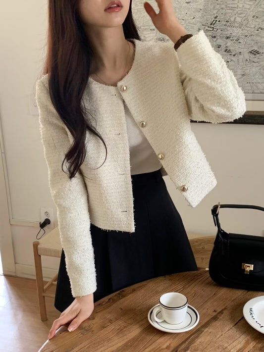 Hearts no collar tweed jacket
