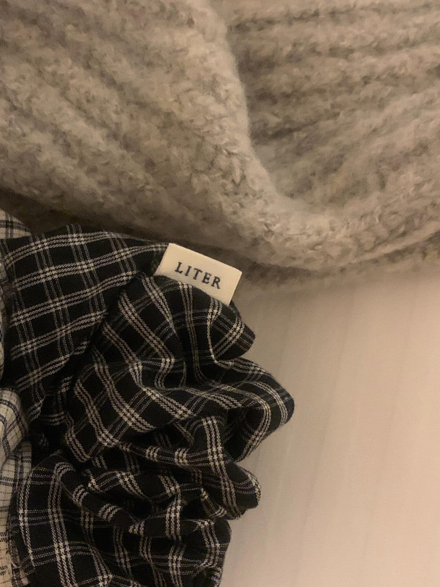 liter mini check scrunchies