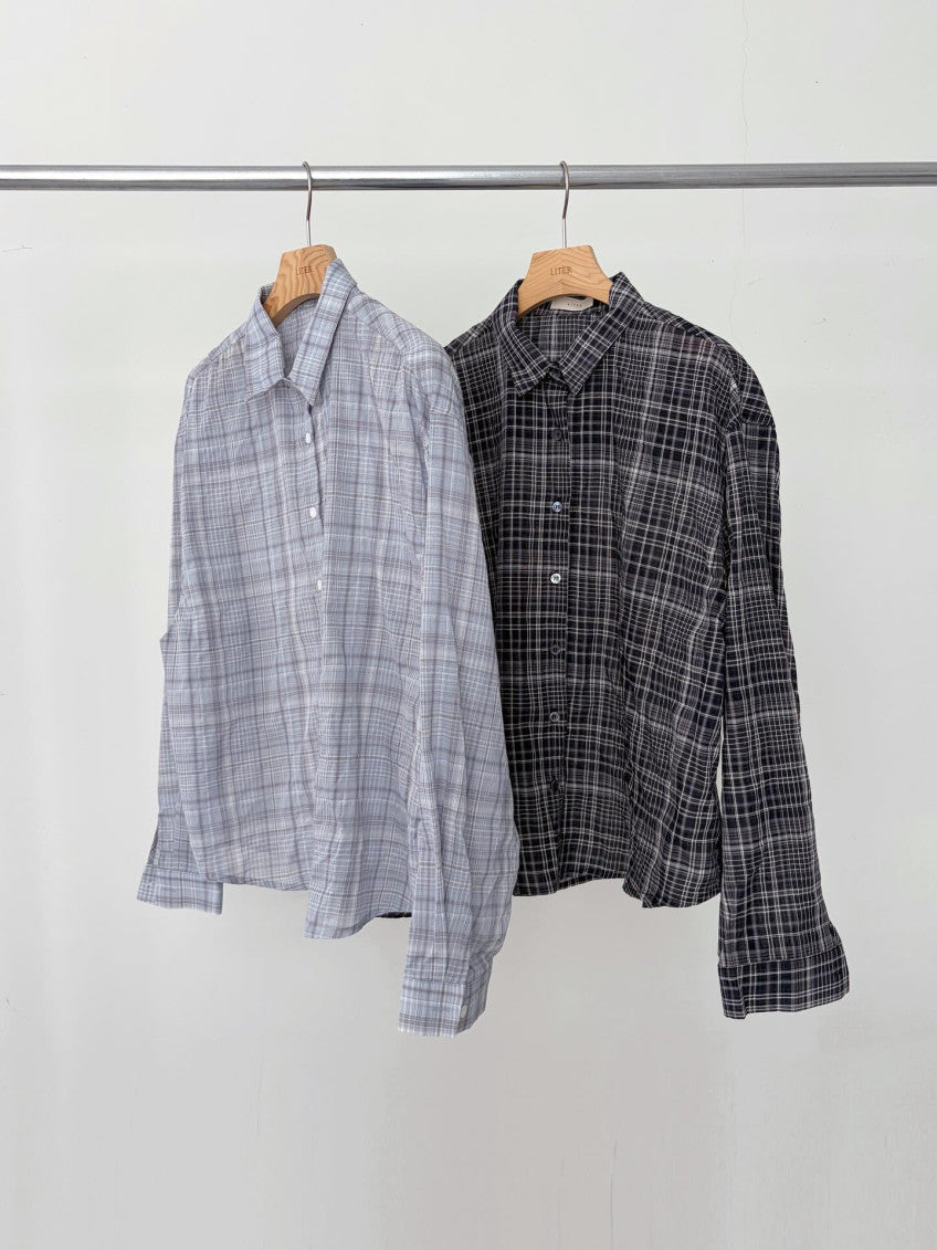 liter villa check shirt-2col