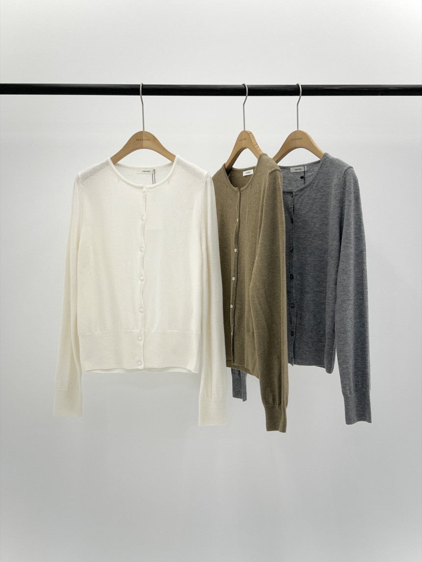 Ollive merino woo cardigan-3col