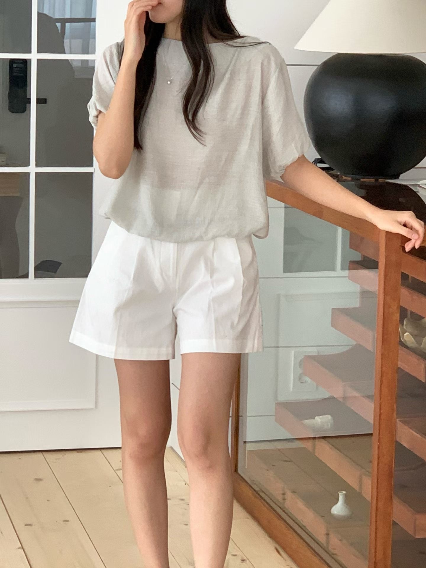 may balloon blouse-4col