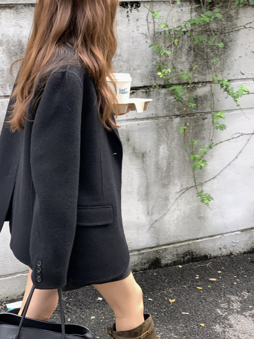 Adele meribo wool handmade jacket-2col