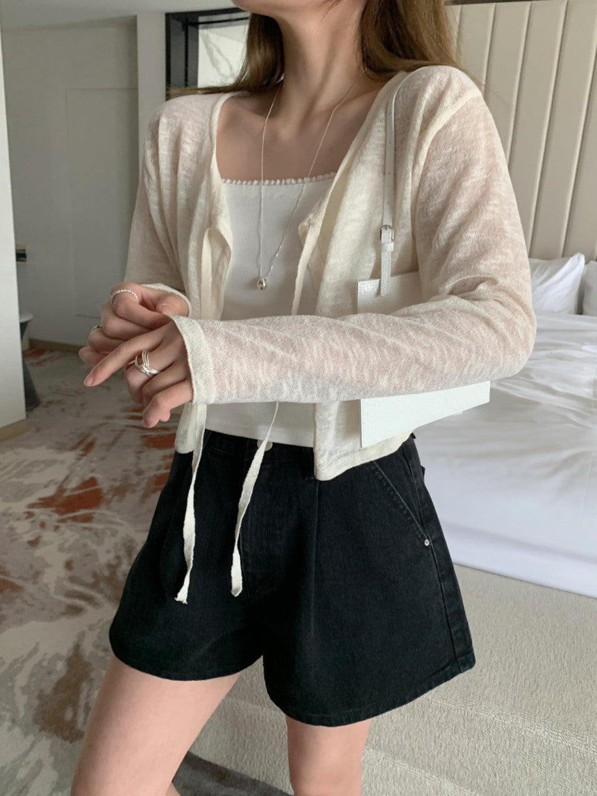 see-through strap cardigan-3col
