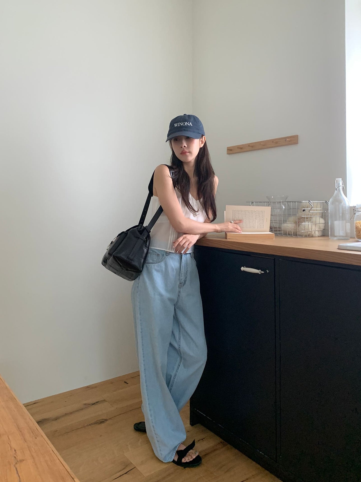 light blue wide denim