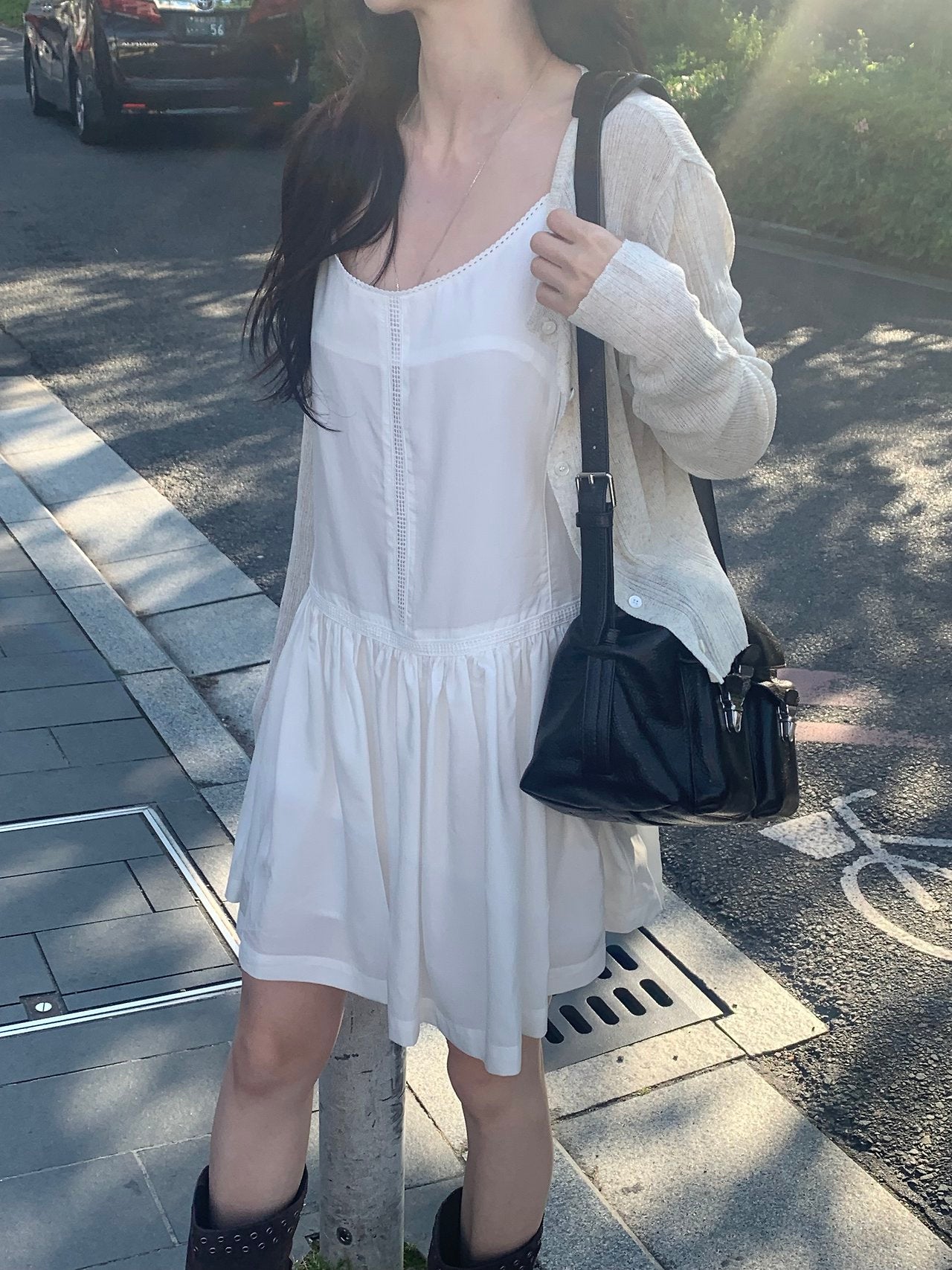 peach lace short onepiece