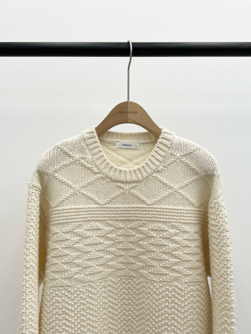 Brick wool cable knit-3col