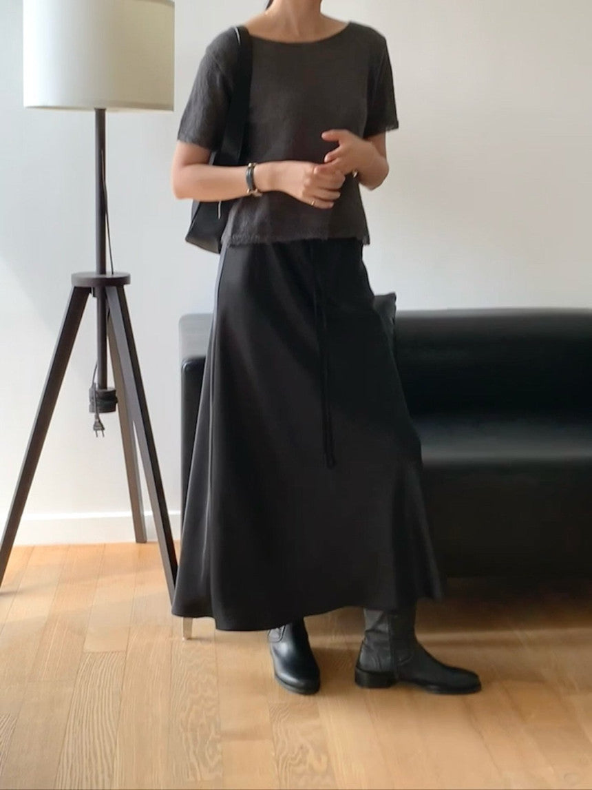 Cello satin skirt-3col/ショート丈あり