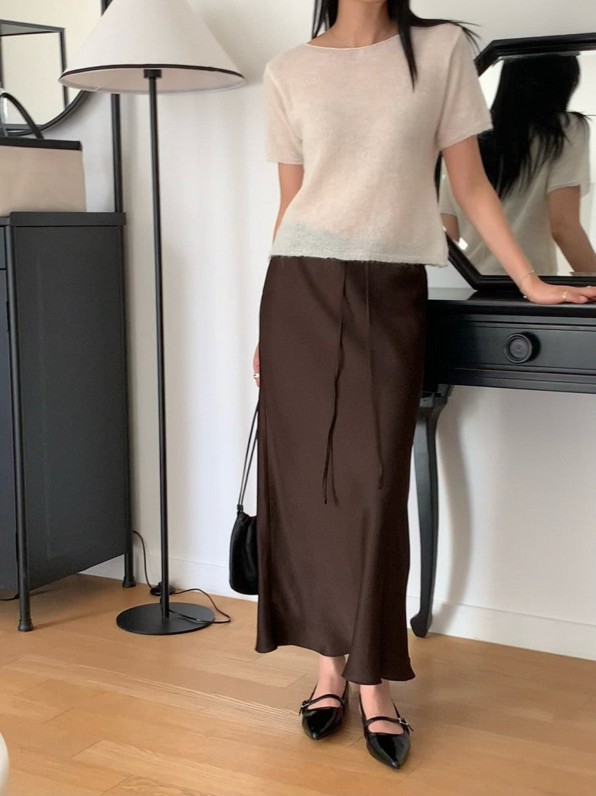 Cello satin skirt-3col/ショート丈あり