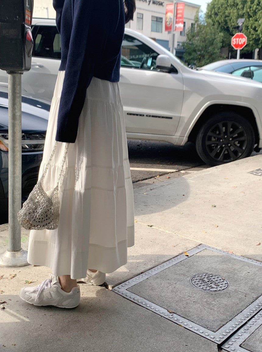 liter anna teard long skirt-2col