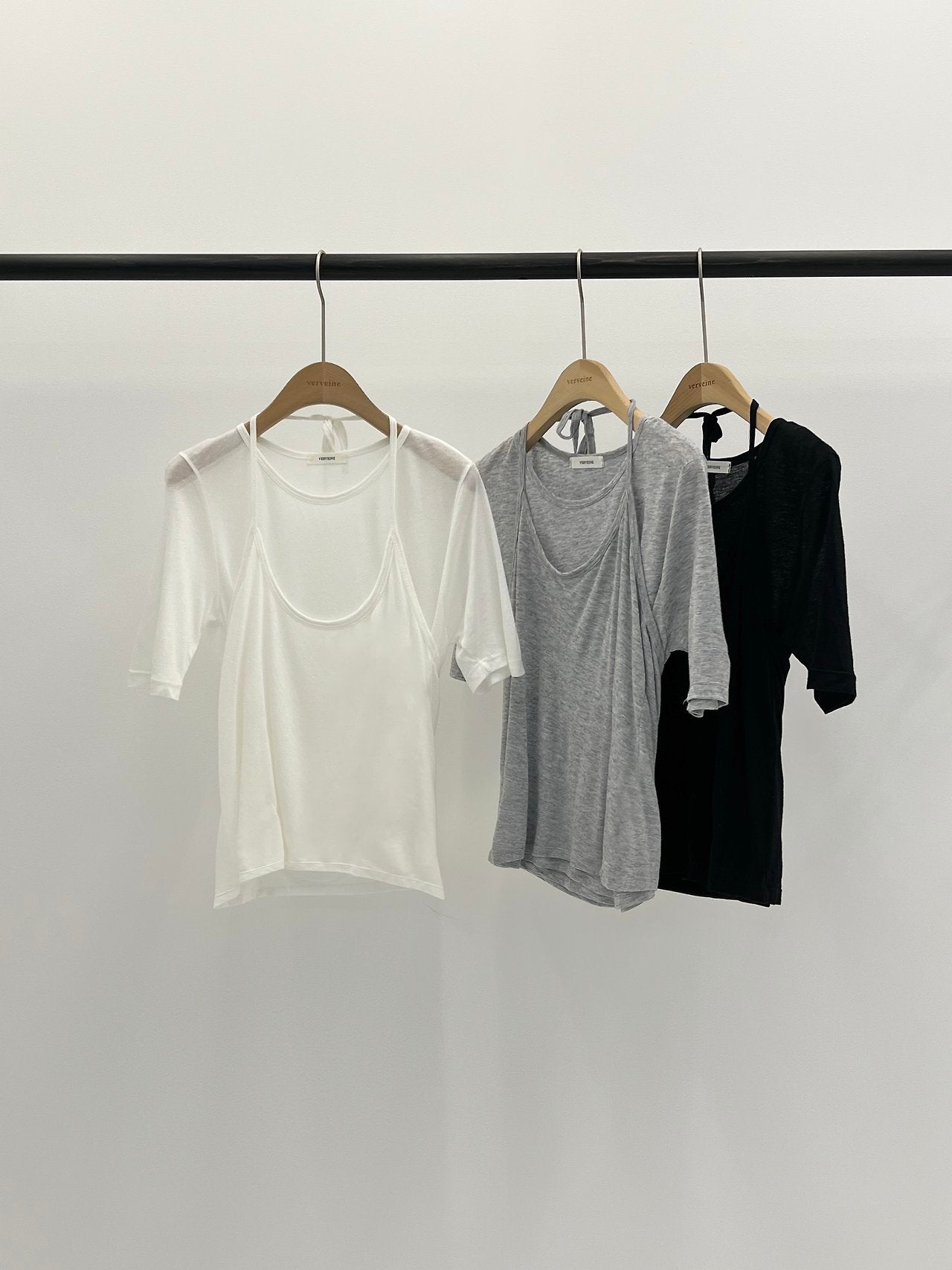 Nuel layered sleeveless&sleeve T set-3col