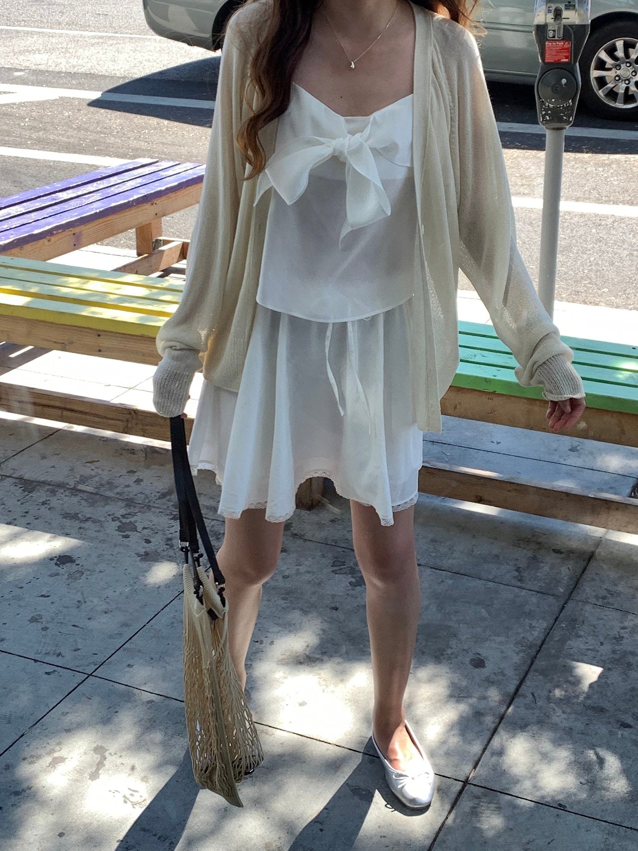 cream即納 Vera summer V-neck cardigan-2col