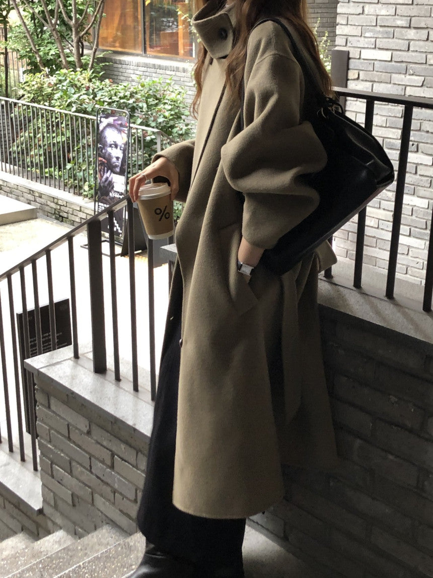 Noel high neck handmade coat-2col