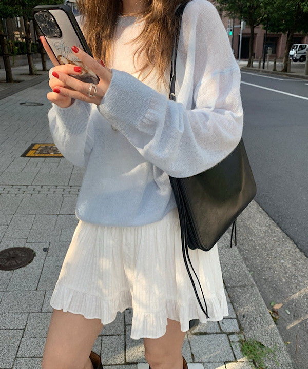 Slow loose alpaca knit-4col