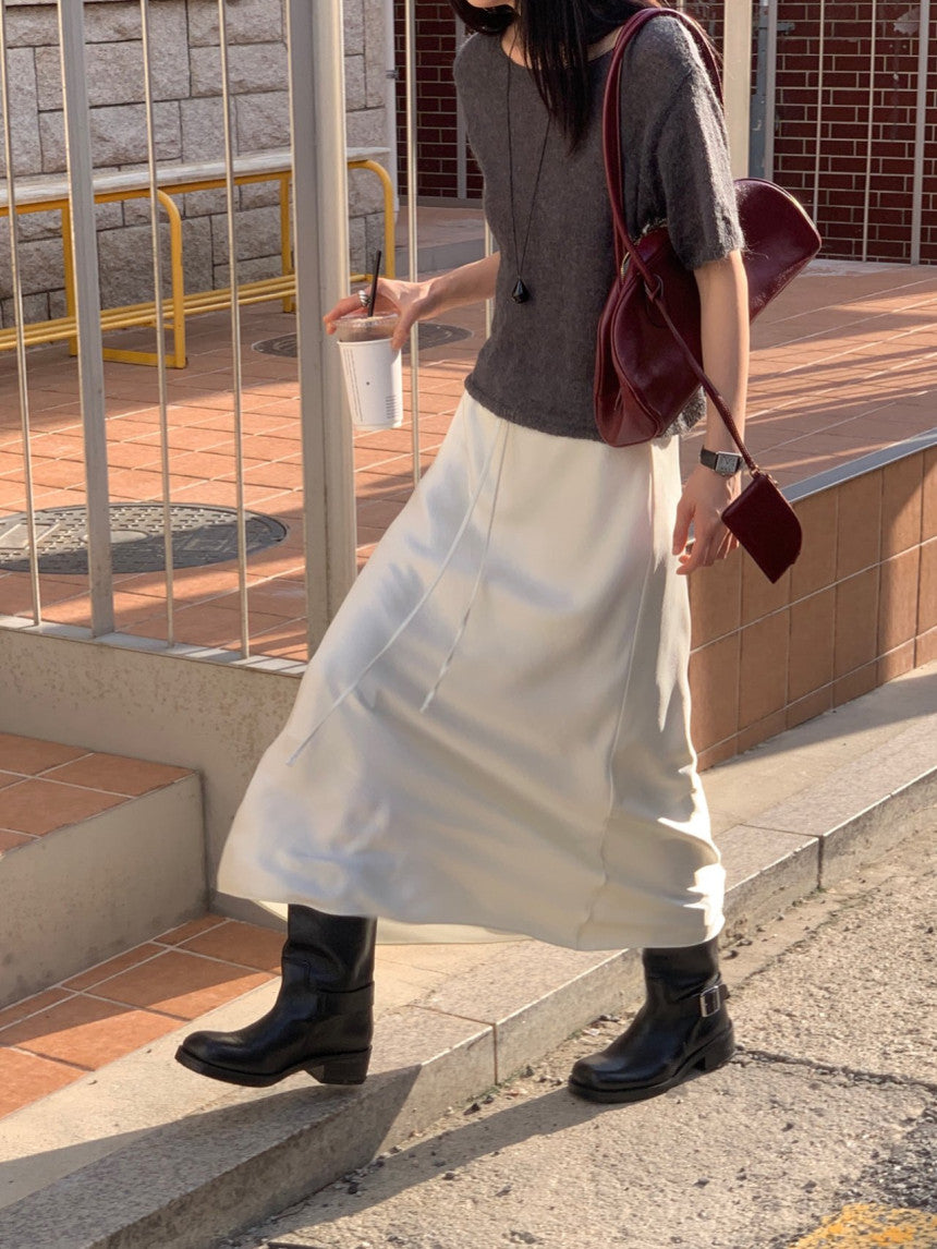 Cello satin skirt-3col/ショート丈あり