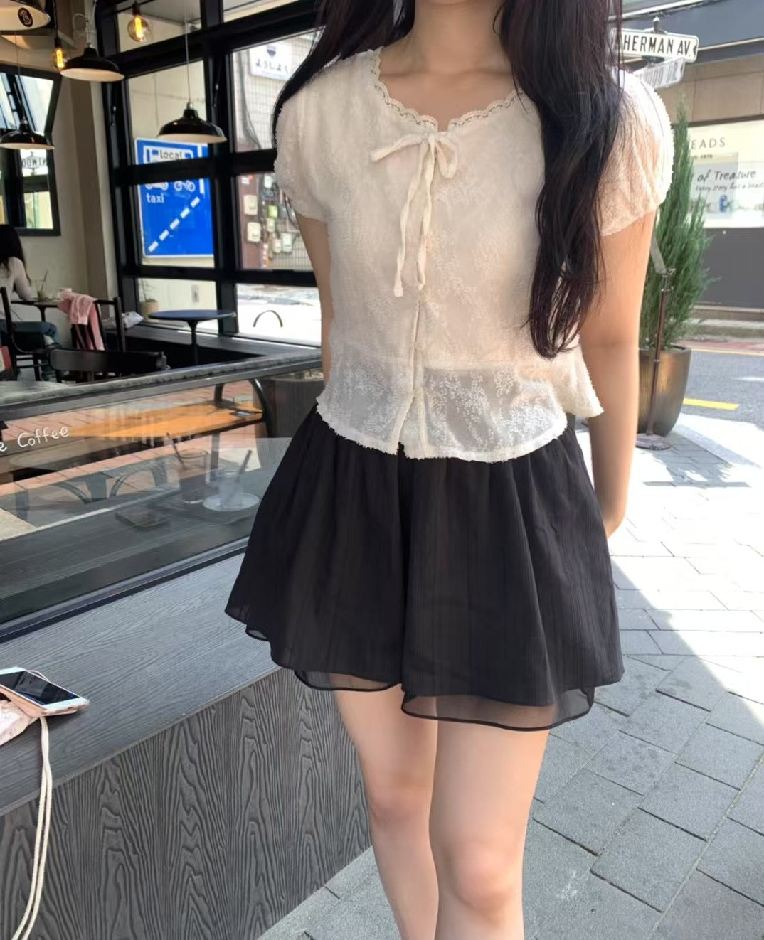 black即納 acacia blouse-2col