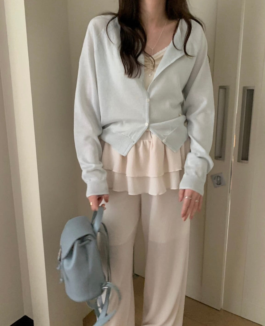 loose linen cardigan-5col
