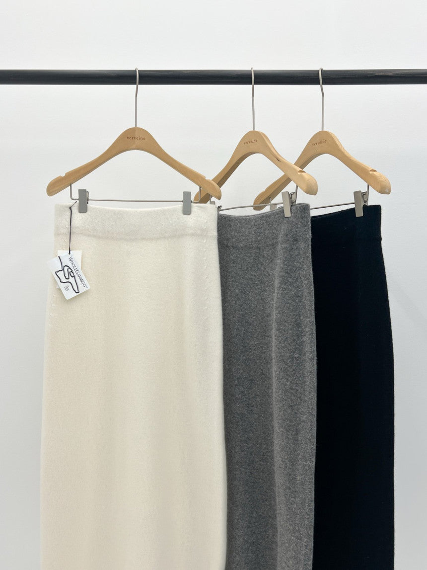 Amel wholegament cashmere knit skirt-3col