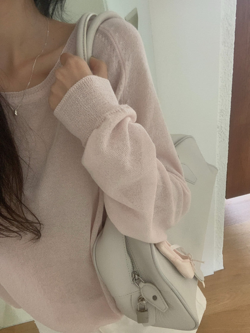 u-neck knit-4col