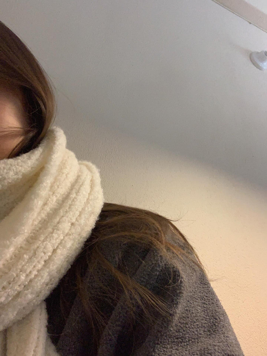 liter baby alpaca boucle muffler-3col