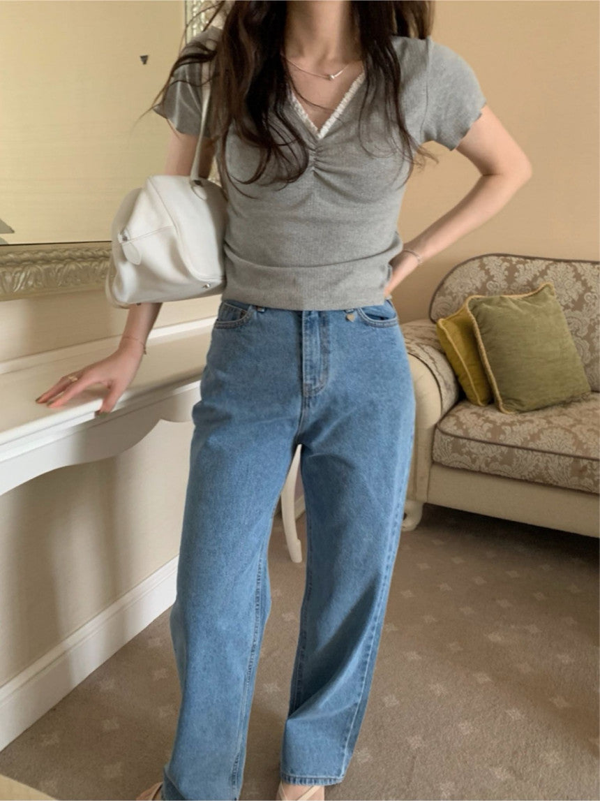 xxs,xs,s即納 Ocean straight denim/ショート丈あり