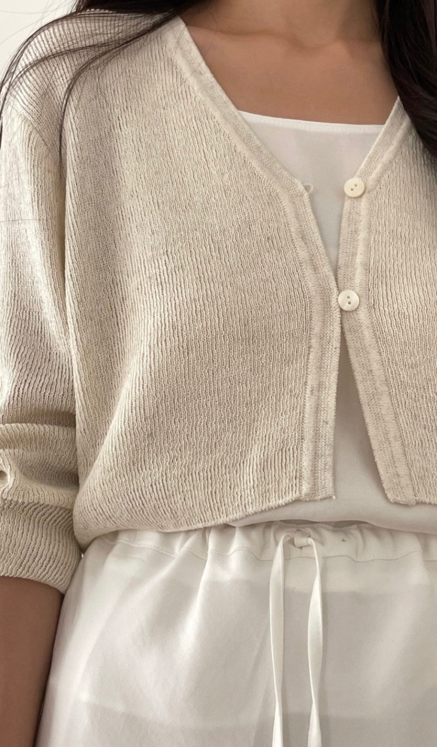 deondo linen bolero cd&sleeveless-2col