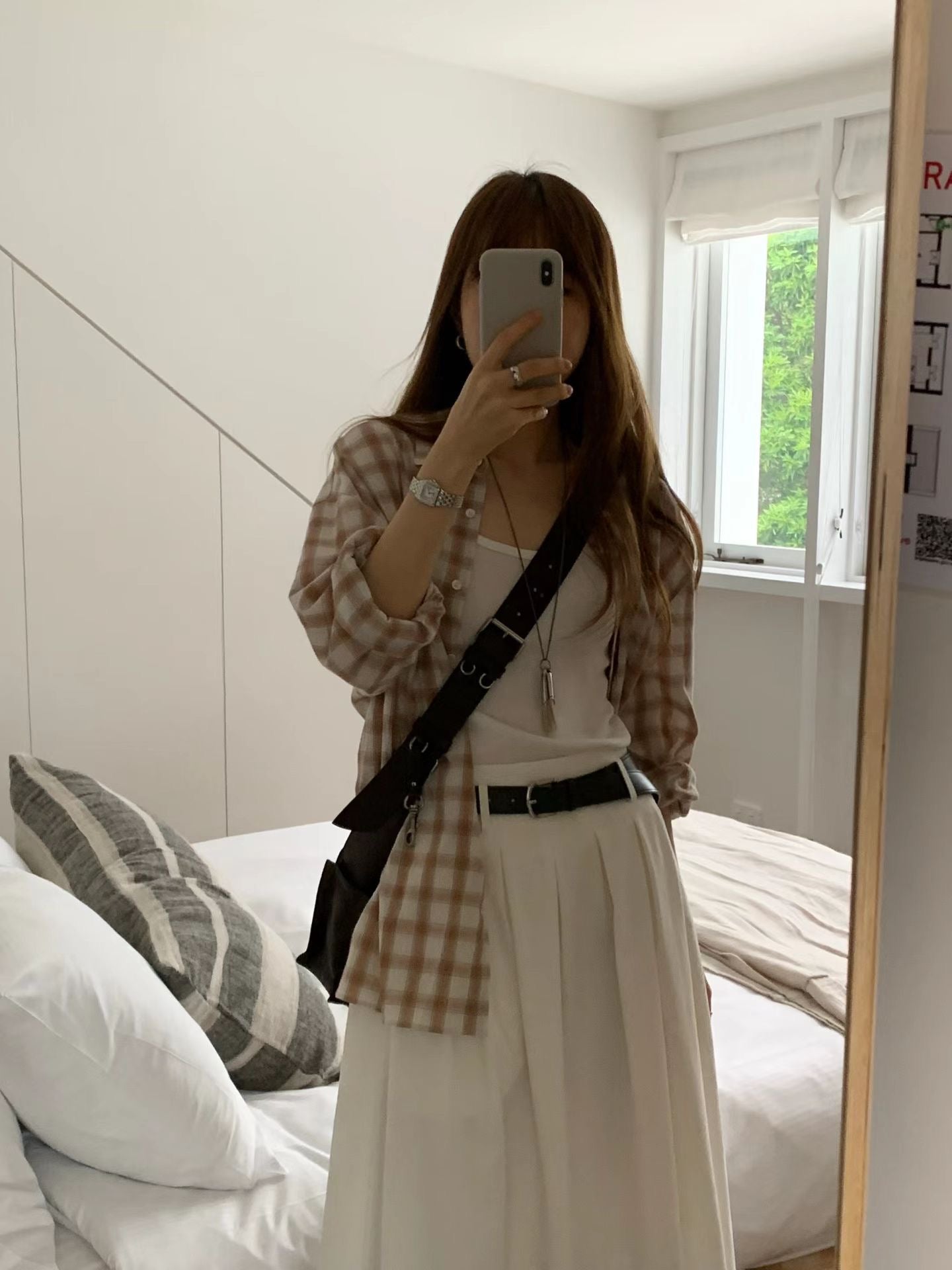 Ounce belted pleats skirt