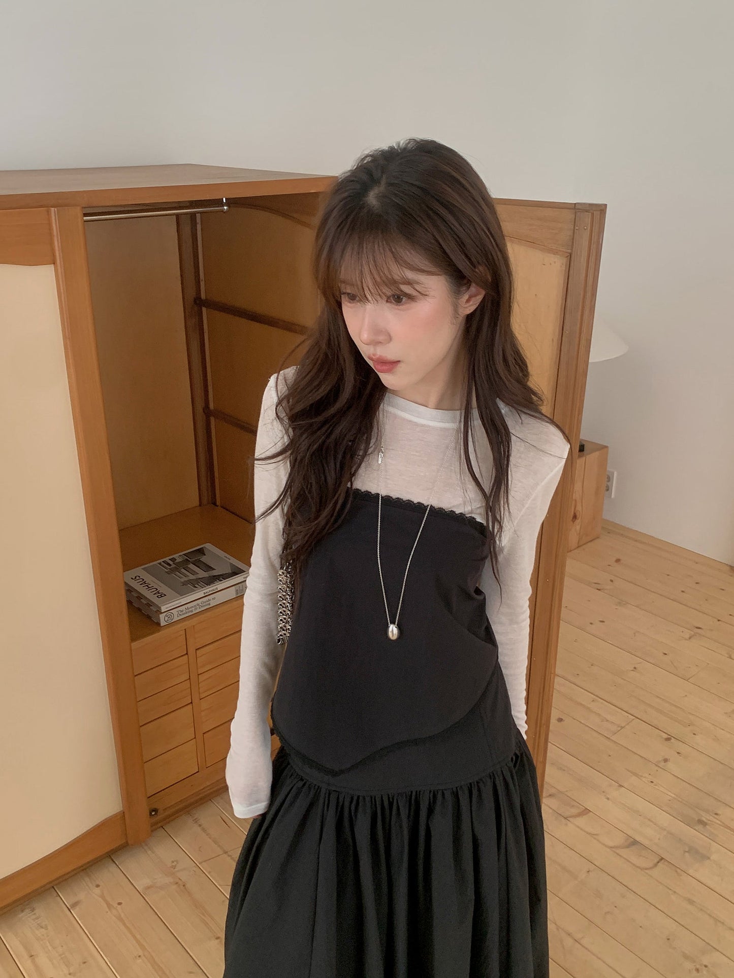 angle scarf&skirt set-2col