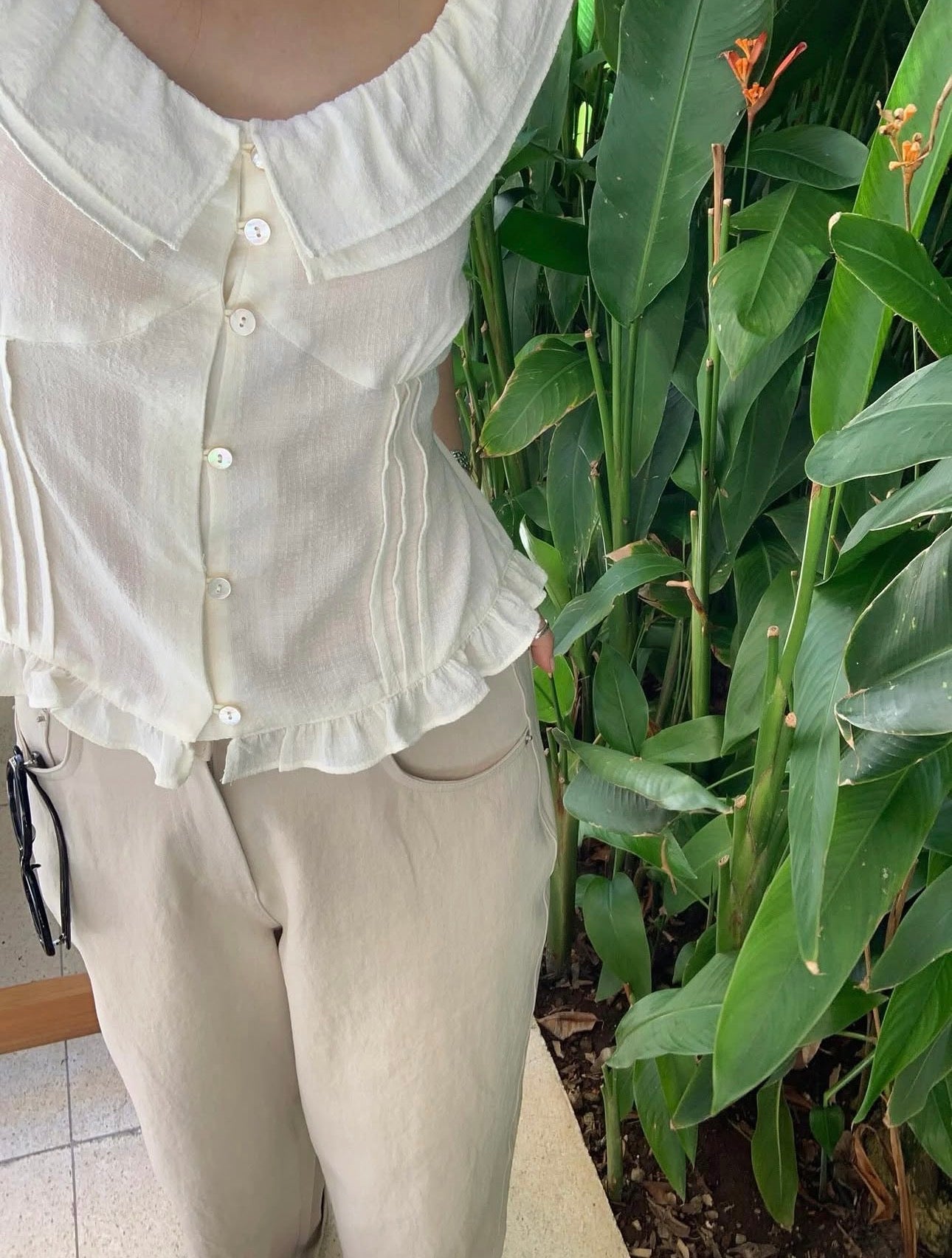liter sweetie frill blouse-2col