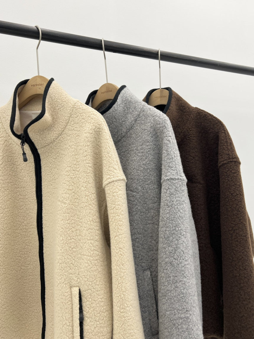 Cris fine wool dumble zip up jumper-3col