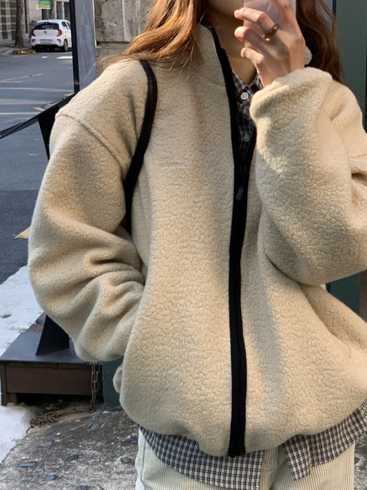 Cris fine wool dumble zip up jumper-3col