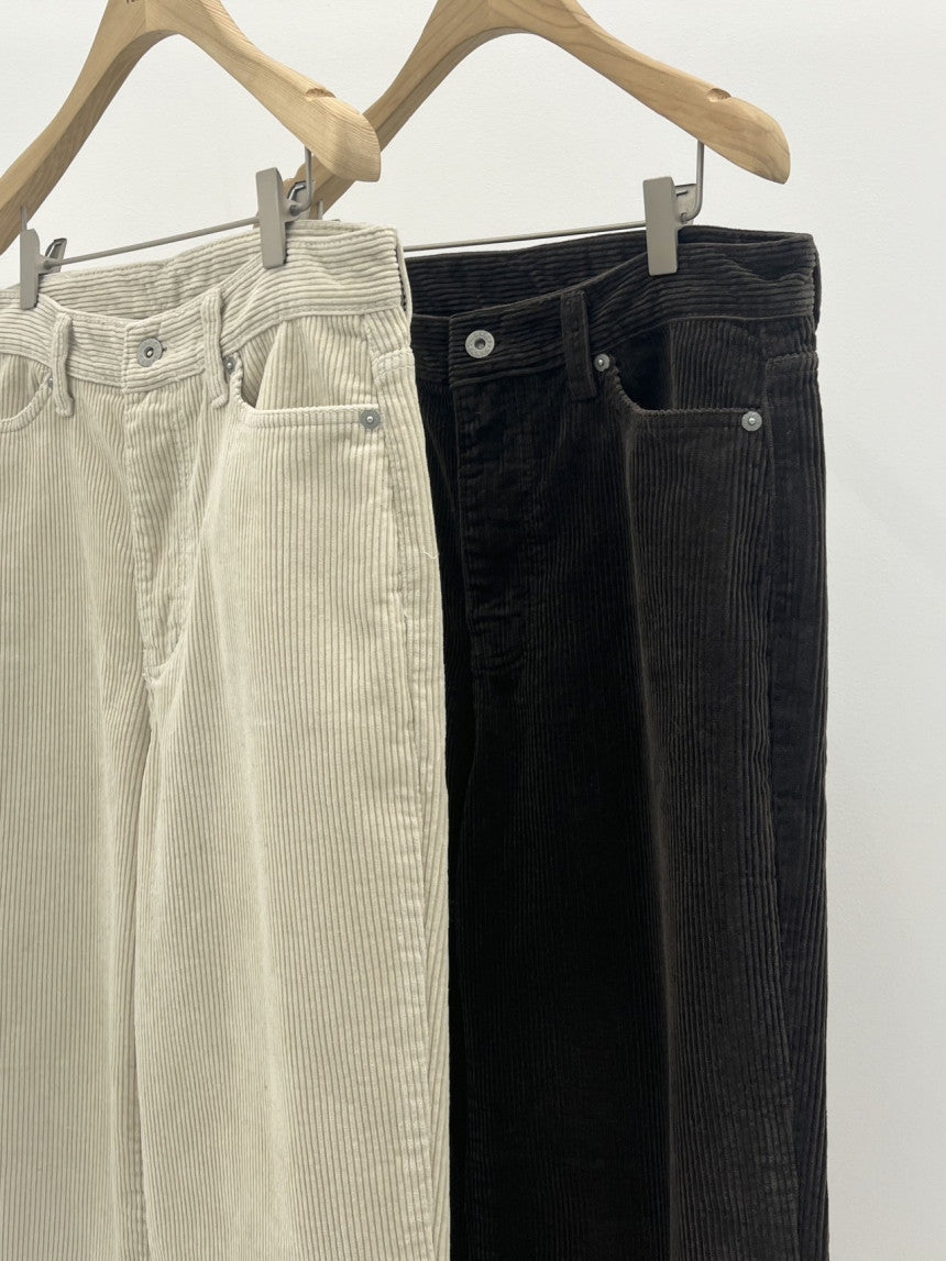 Rie corduroy straight pants-2col
