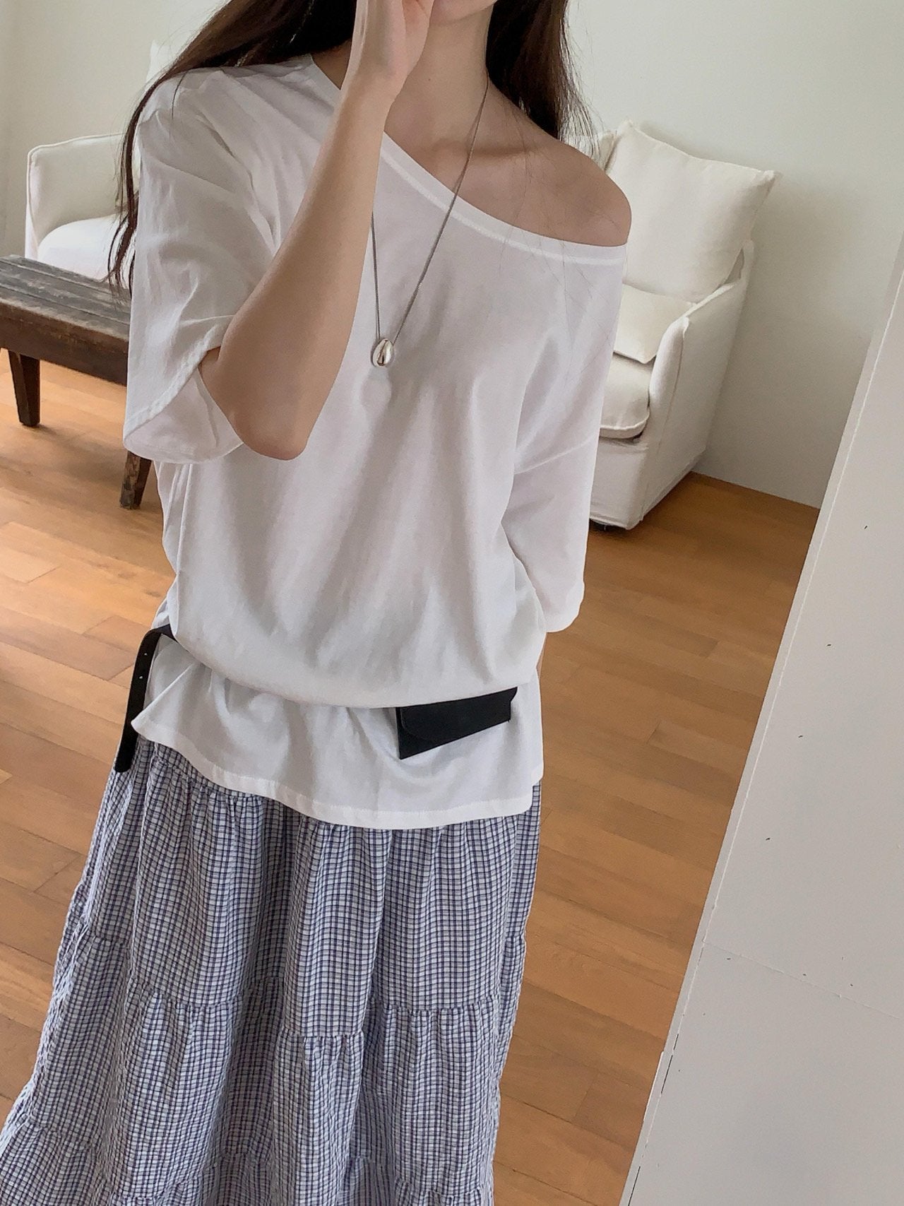 Off-shoulder T-4col
