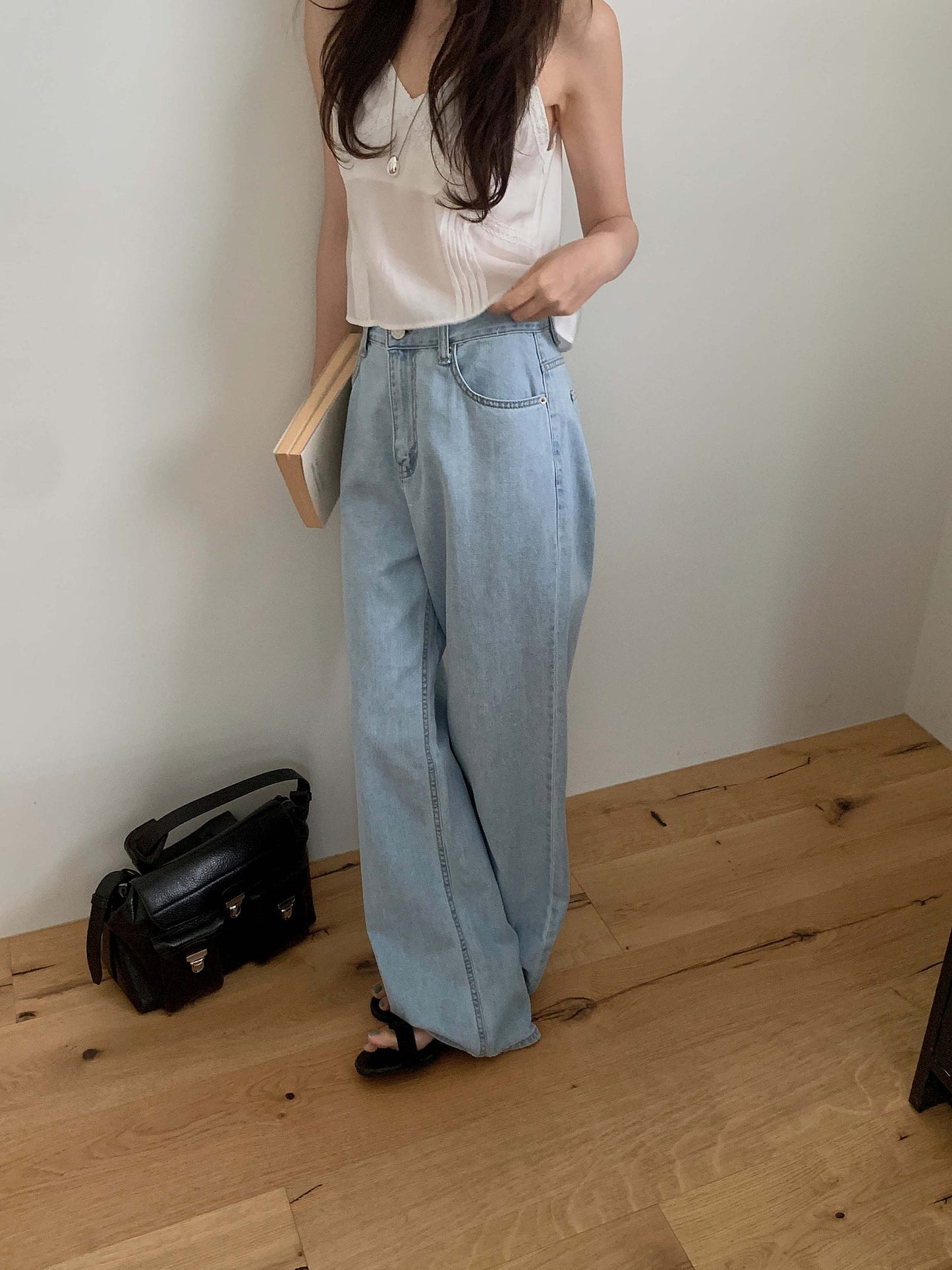 light blue wide denim