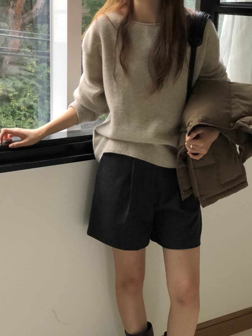 Elin cashmere wholega boat neck knit-4col