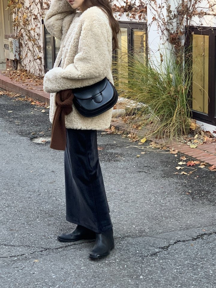 Viola string velvet h-line skirt