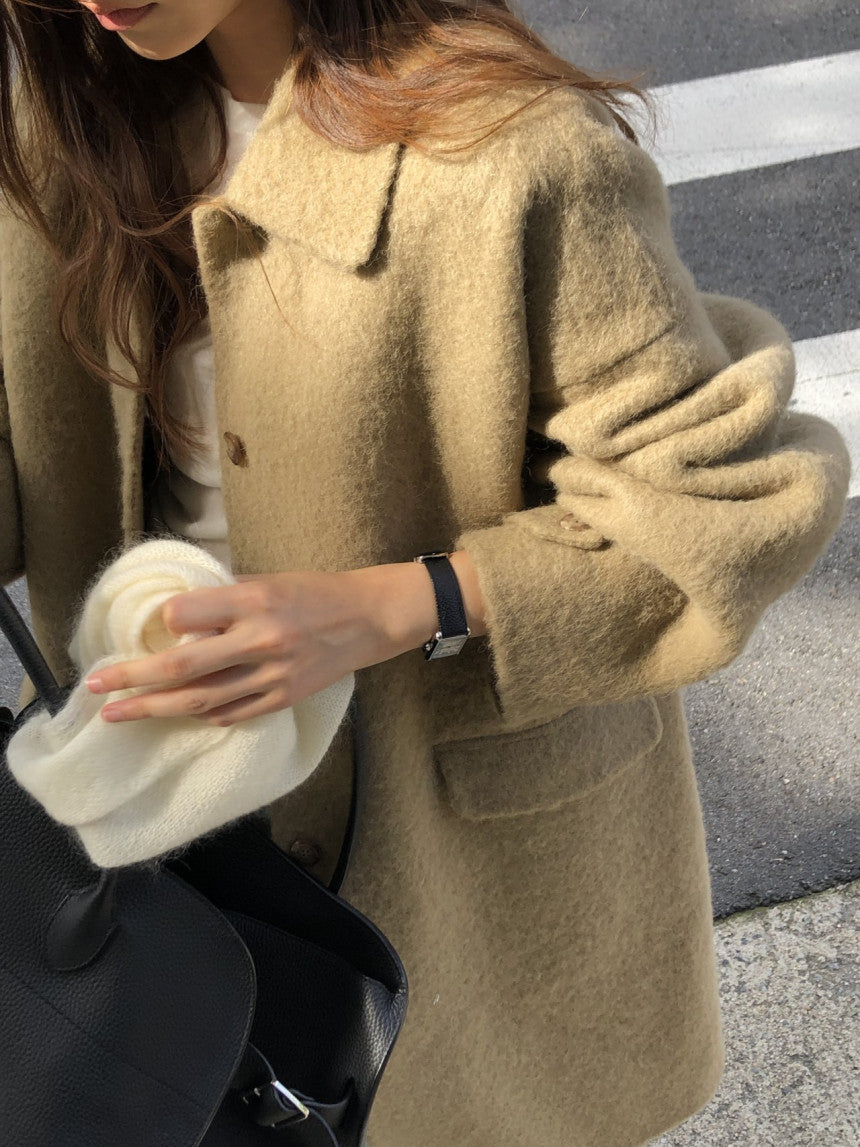 Lea alpaca handmade coat-2col