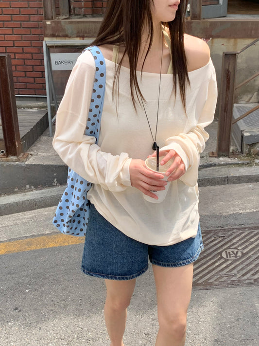 Sense off-shoulder T-4col