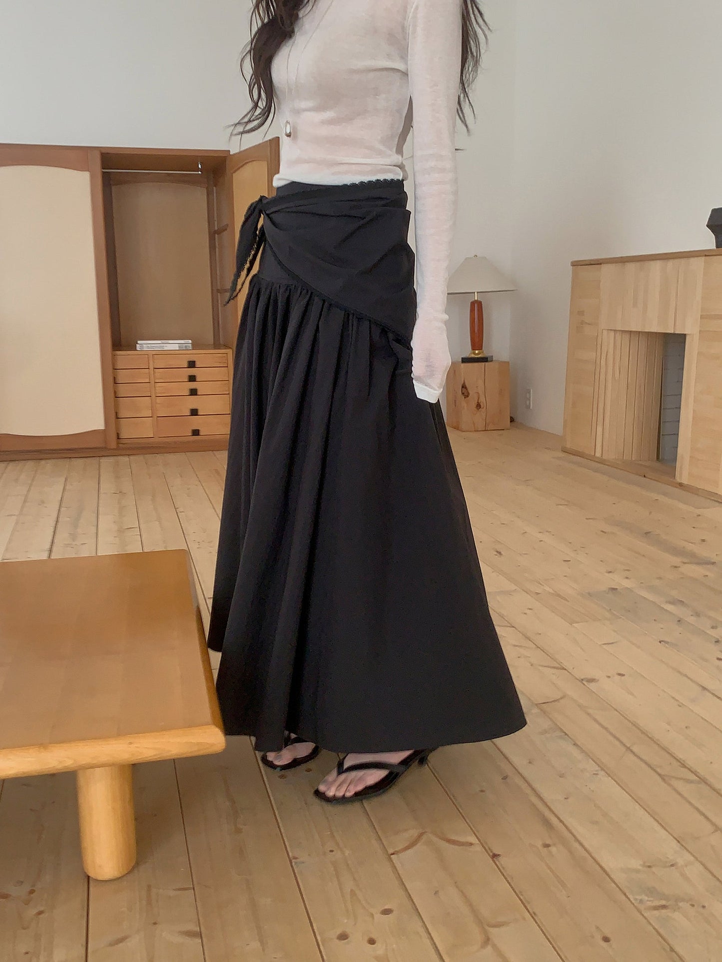 angle scarf&skirt set-2col