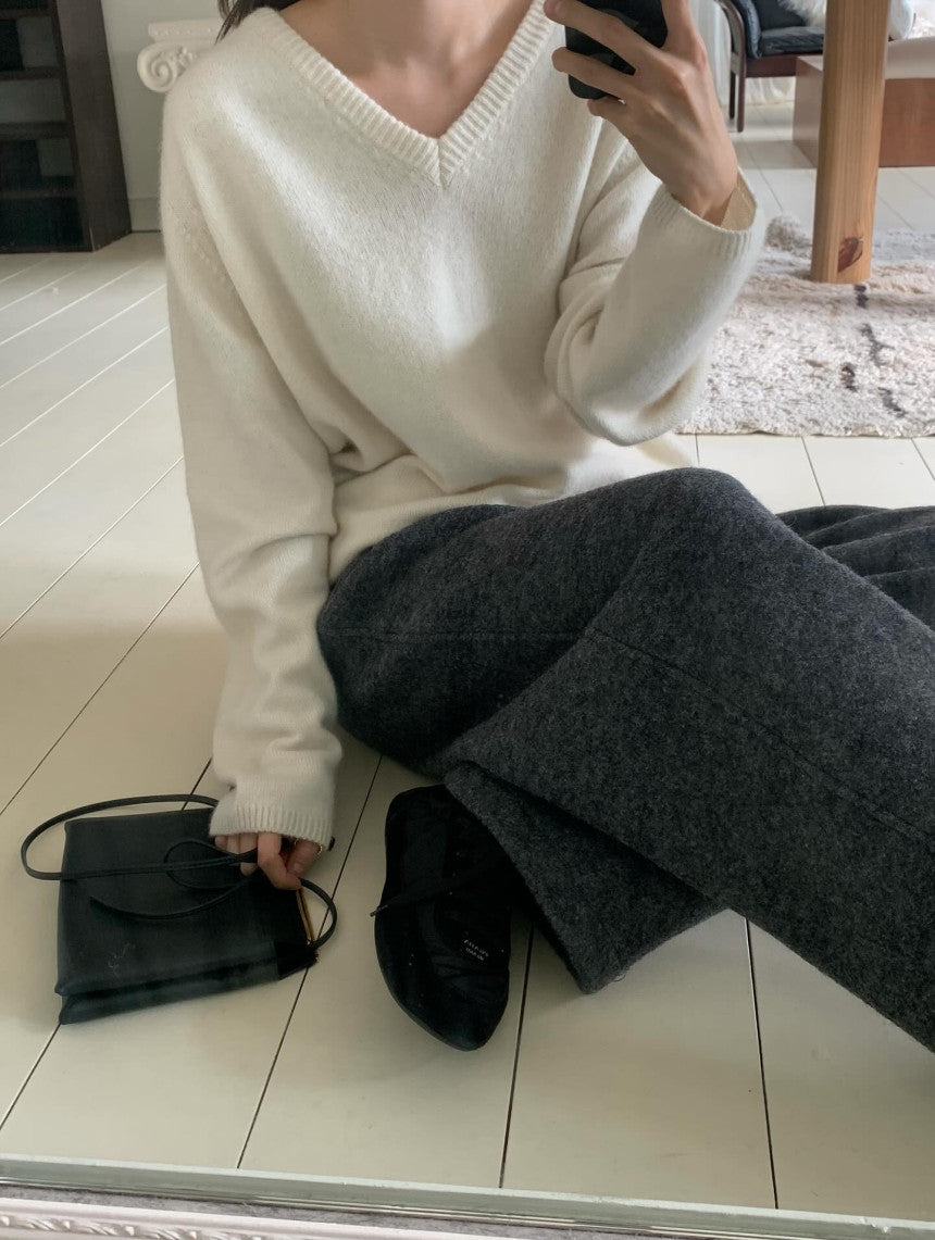 roi wool banding pants-3col